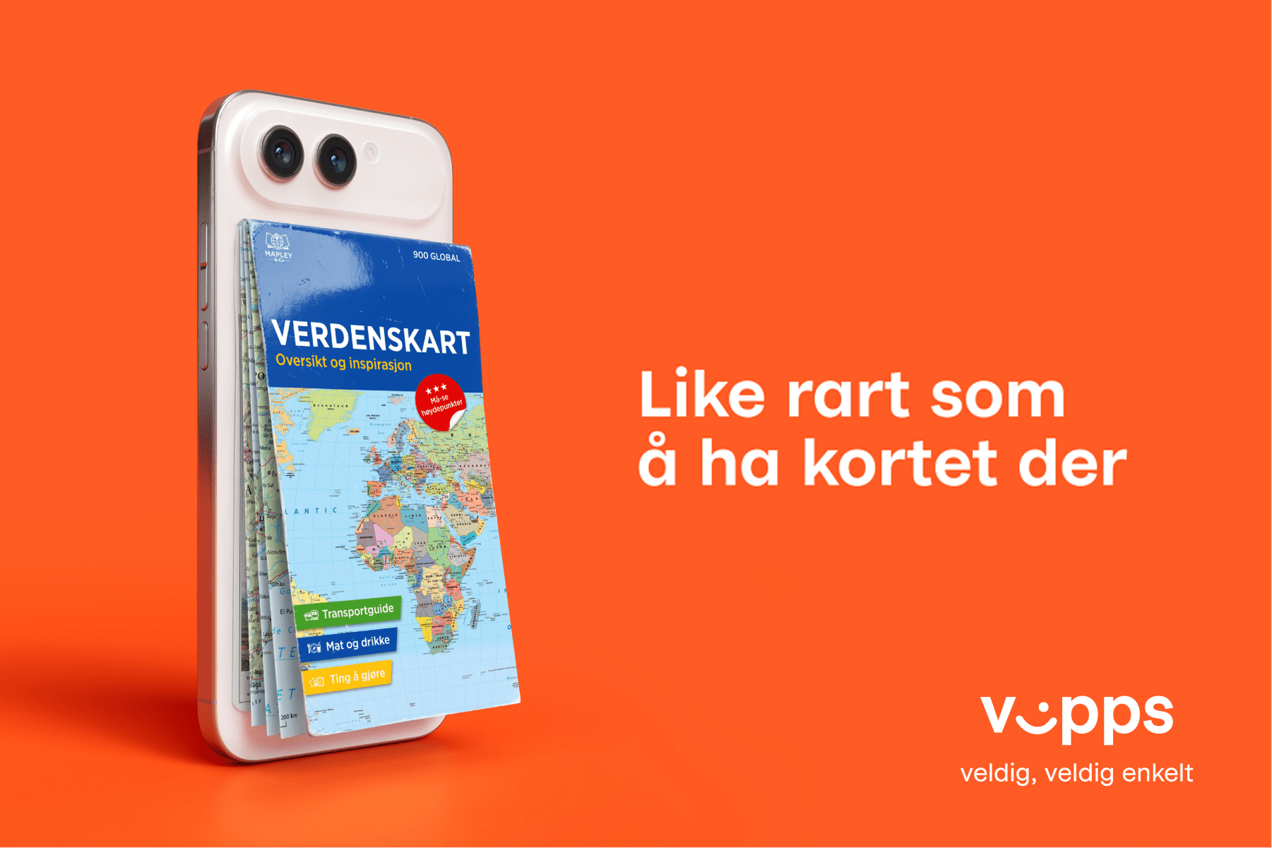Papirkart på baksiden av mobilen.